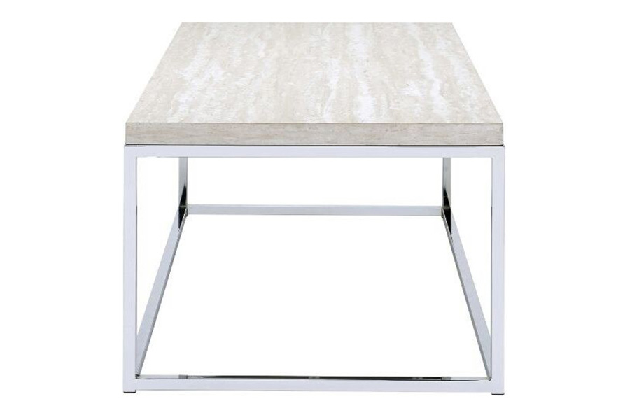 ACME - Snyder Coffee Table in Engineered Stone Top/Chrome