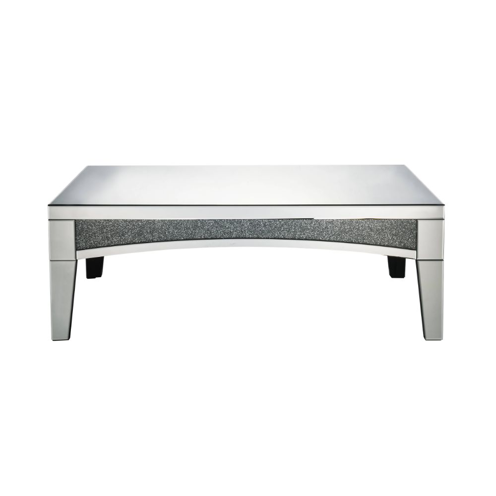 ACME - Noralie Coffee Table in Mirrored/Faux Diamonds (84675)