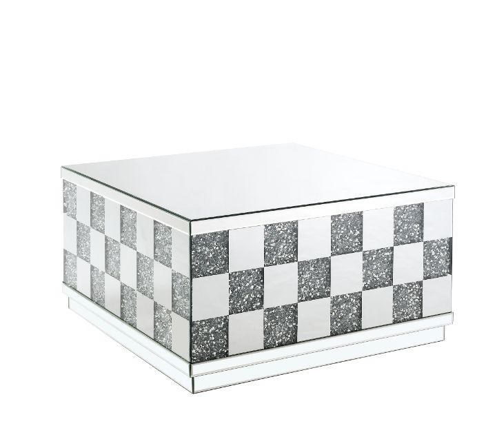 ACME - Noralie Coffee Table in Mirrored/Faux Diamonds (84690)