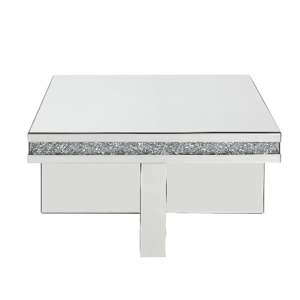 ACME - Noralie Coffee Table in Mirrored/Faux Diamonds (84695)