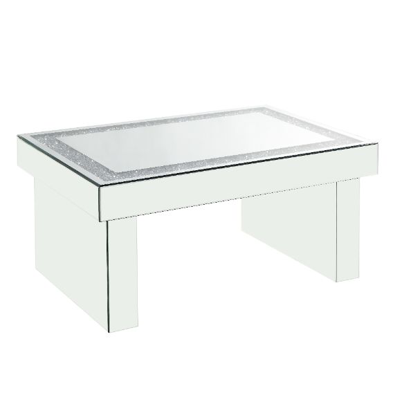 ACME - Noralie Coffee Table in Mirrored/Faux Diamonds (84700)