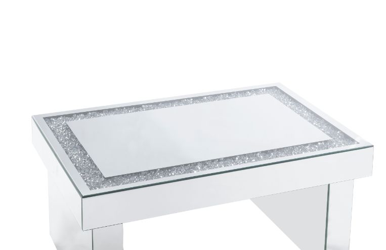 ACME - Noralie Coffee Table in Mirrored/Faux Diamonds (84700)