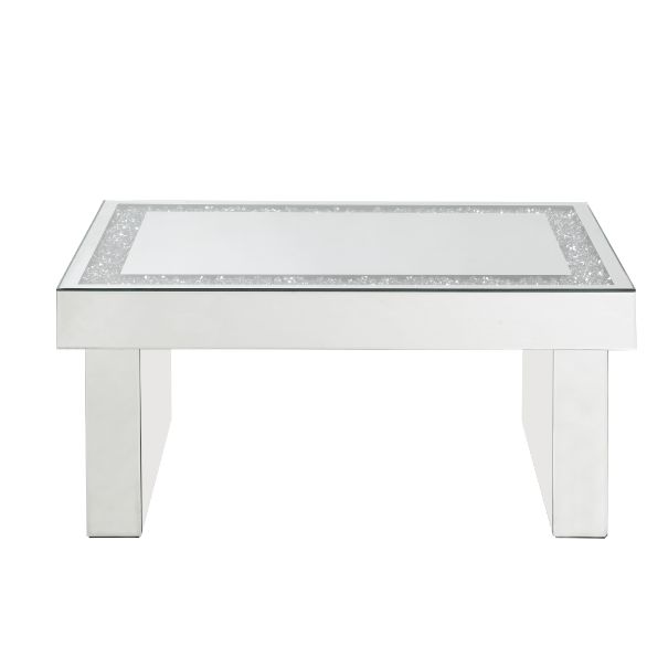 ACME - Noralie Coffee Table in Mirrored/Faux Diamonds (84700)