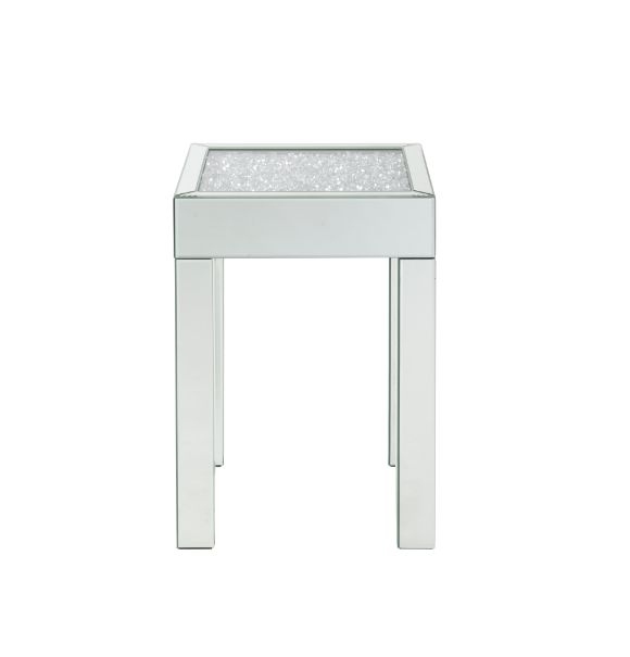 ACME - Noralie End Table in Mirrored/Faux Diamonds (84707)