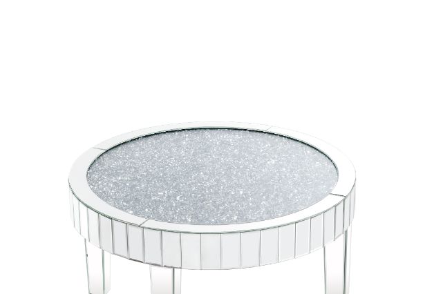 ACME - Noralie Coffee Table in Mirrored/Faux Diamonds (84710)