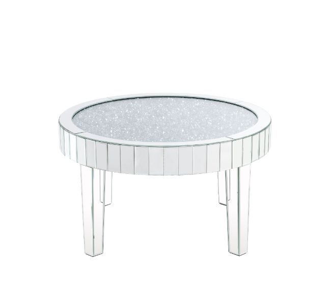 ACME - Noralie Coffee Table in Mirrored/Faux Diamonds (84710)