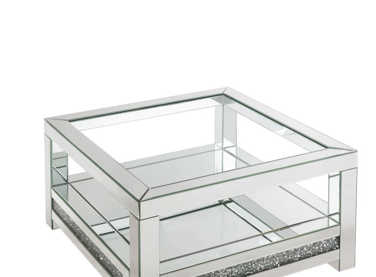 ACME - Noralie Coffee Table in Mirrored/Faux Diamonds (84720)