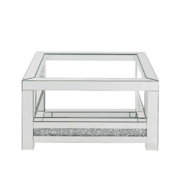 ACME - Noralie Coffee Table in Mirrored/Faux Diamonds (84720)