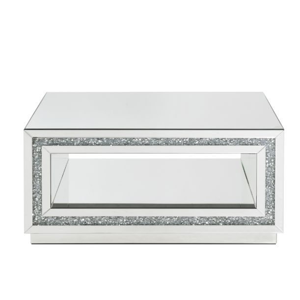 ACME - Noralie Coffee Table in Mirrored/Faux Diamonds (84735)