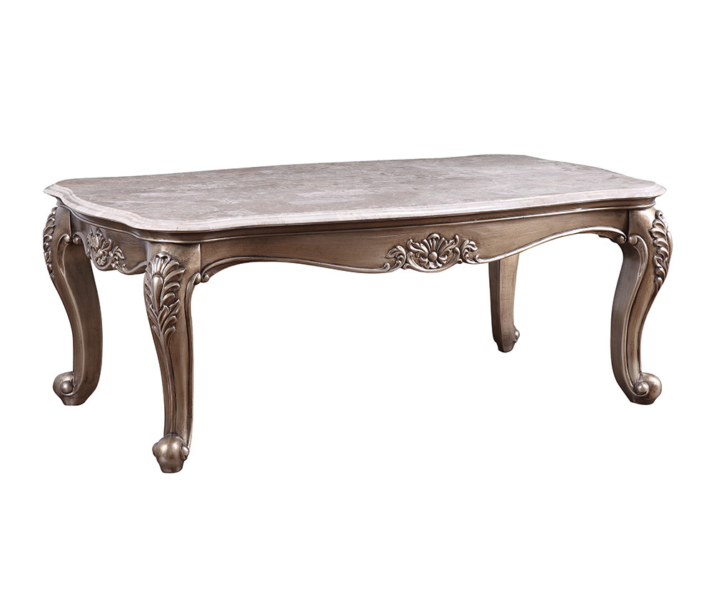 ACME - Jayceon Coffee Table in Marble Top/Champagne