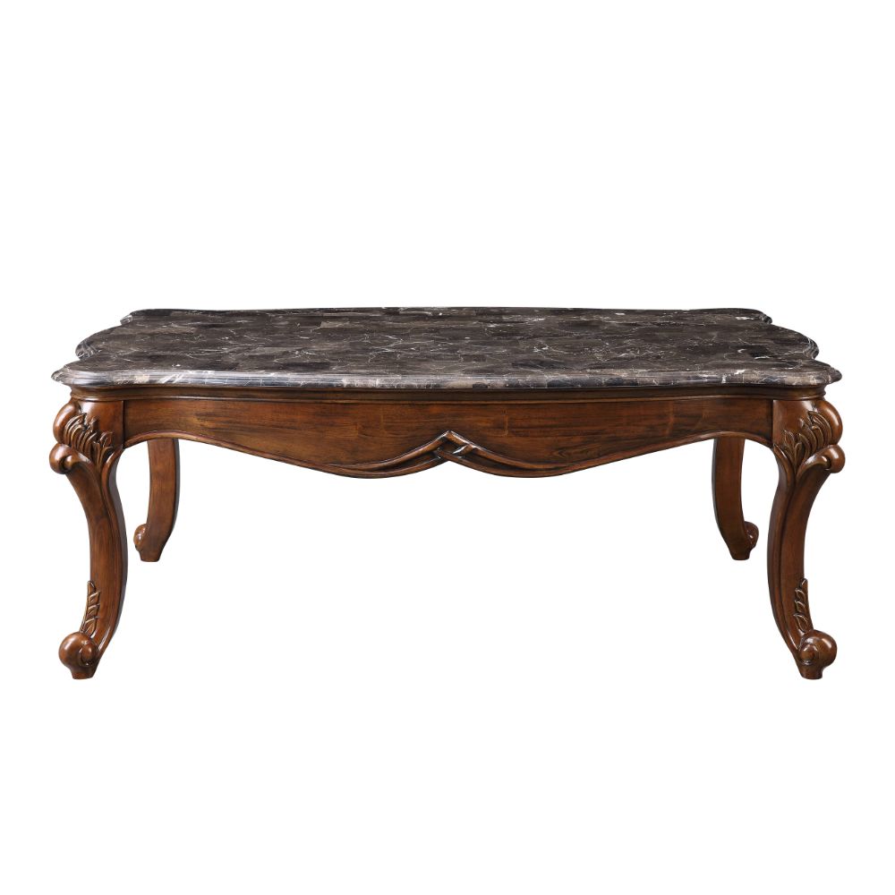 ACME - Miyeon Coffee Table in Marble Top/Cherry