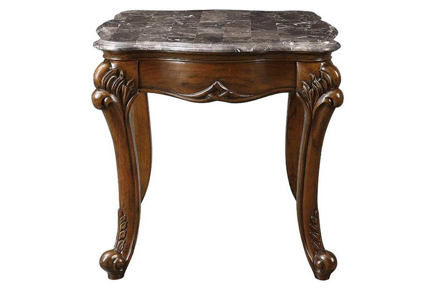 ACME - Miyeon End Table in Marble Top/Cherry