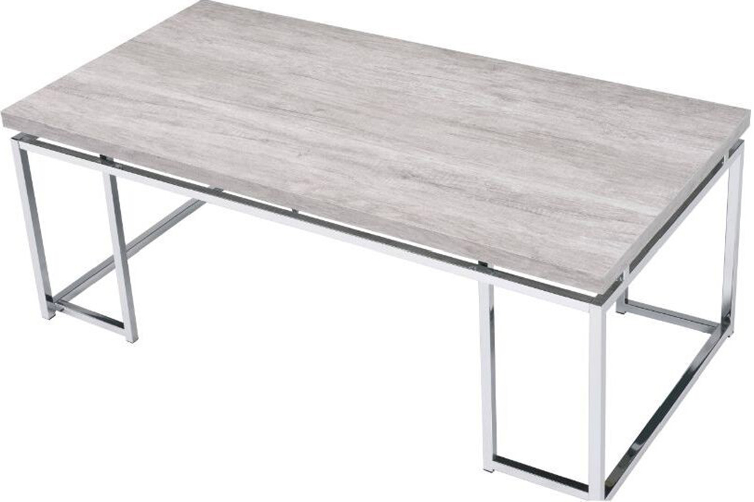 ACME - Chafik Coffee Table in Natural Oak/Chrome