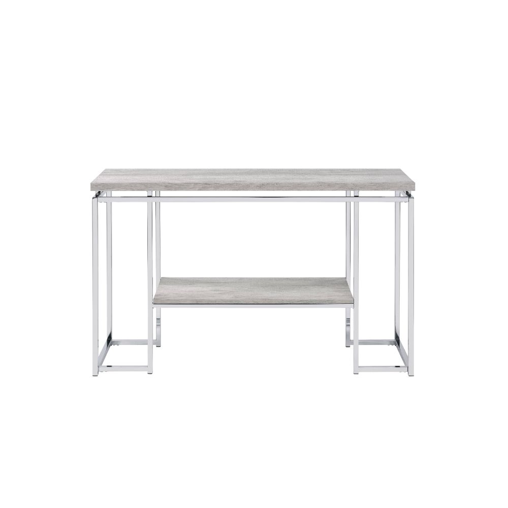 ACME - Chafik Sofa Table in Natural Oak/Chrome