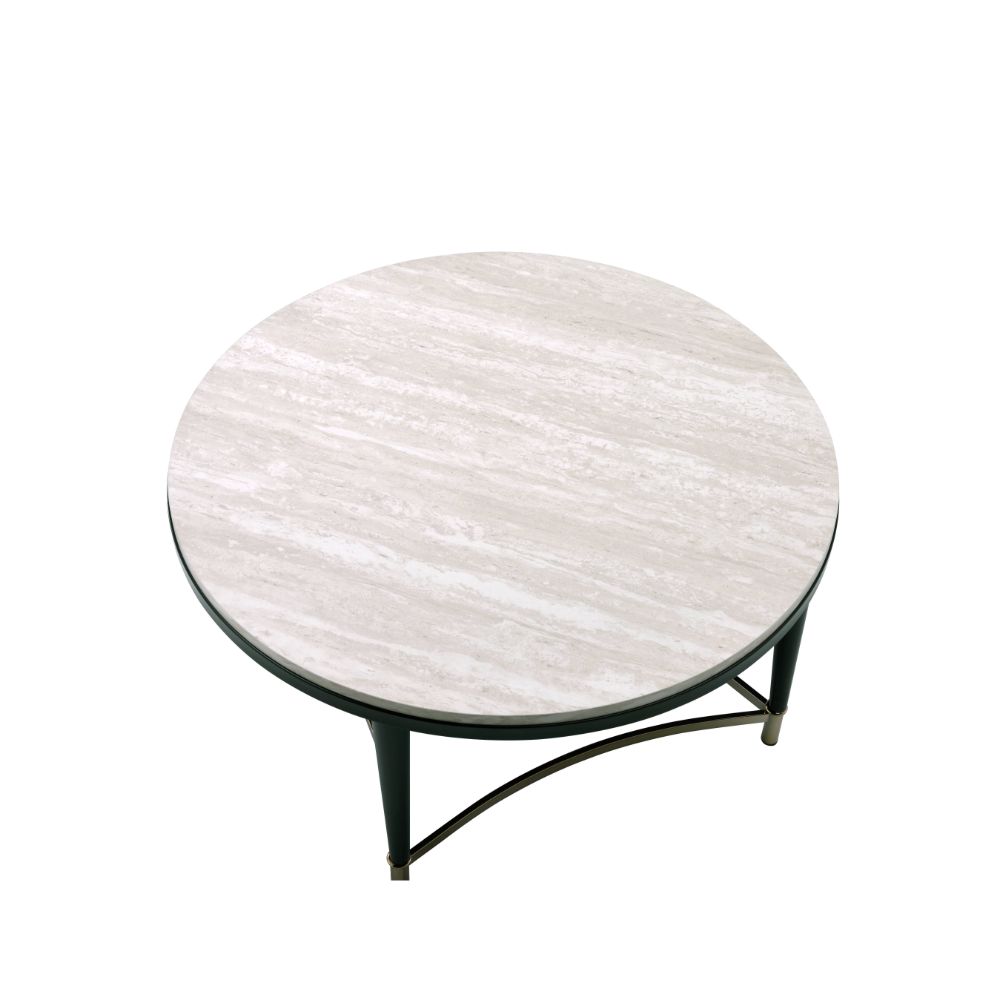 ACME - Ayser Coffee Table in White Washed/Black