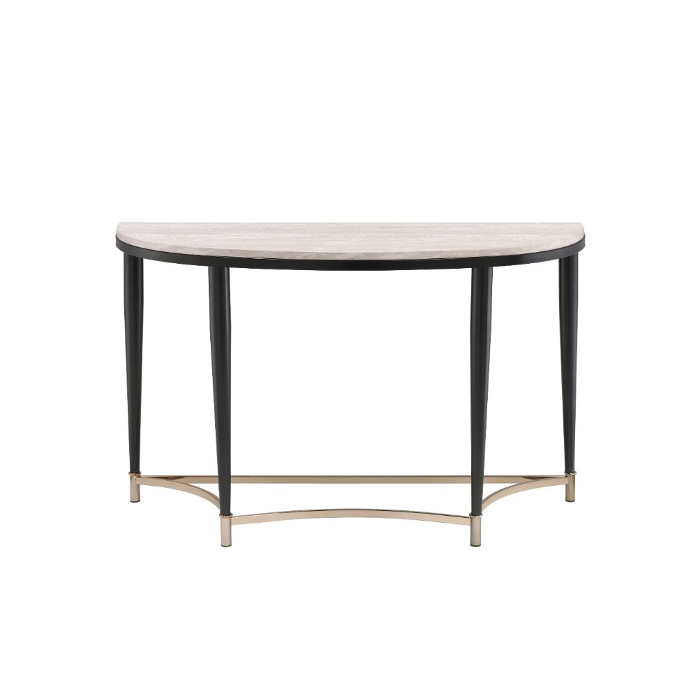 ACME - Ayser Sofa Table in White Washed/Black