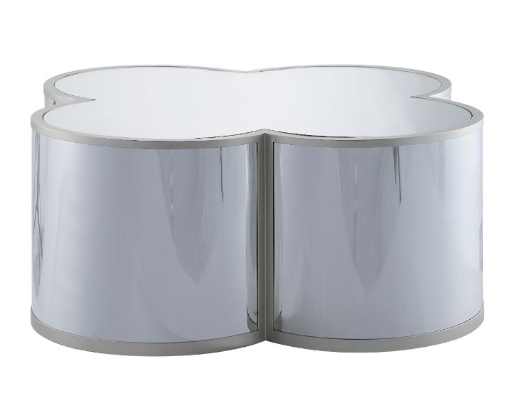 ACME - Clover Coffee Table in Silver/Champagne