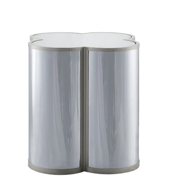 ACME - Clover End Table in Silver/Champagne