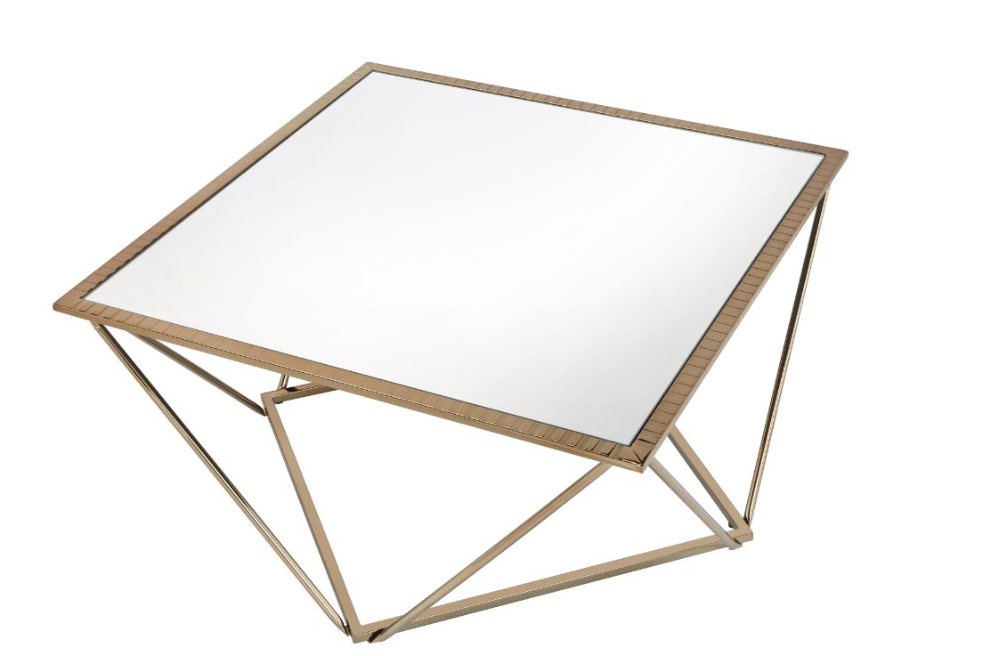 ACME - Fogya Coffee Table in Mirrored/Champagne Gold