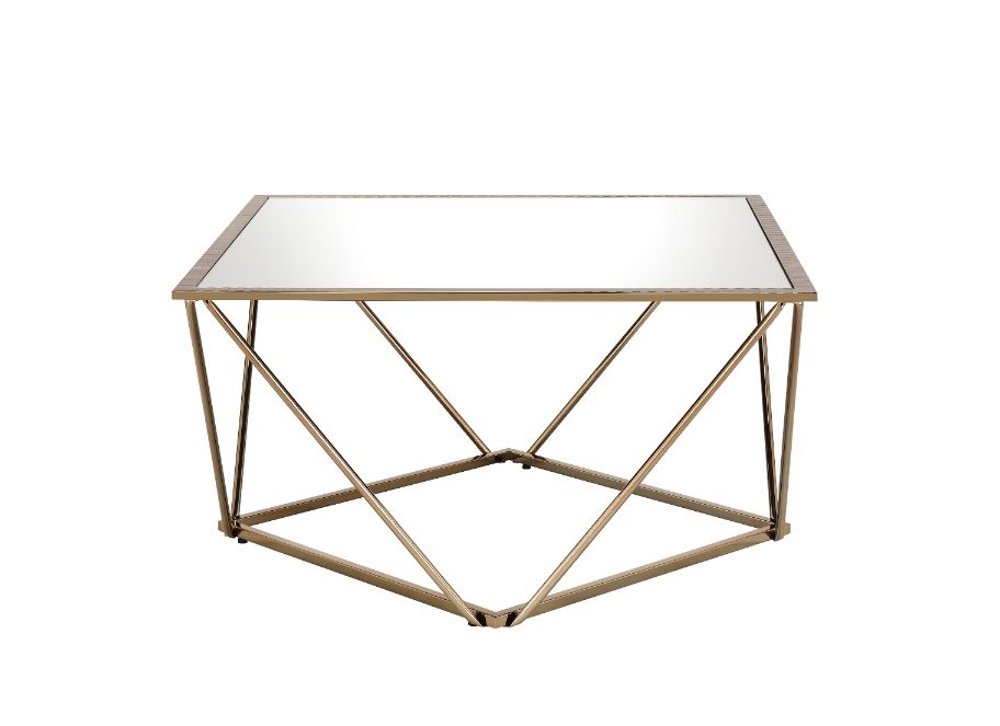 ACME - Fogya Coffee Table in Mirrored/Champagne Gold