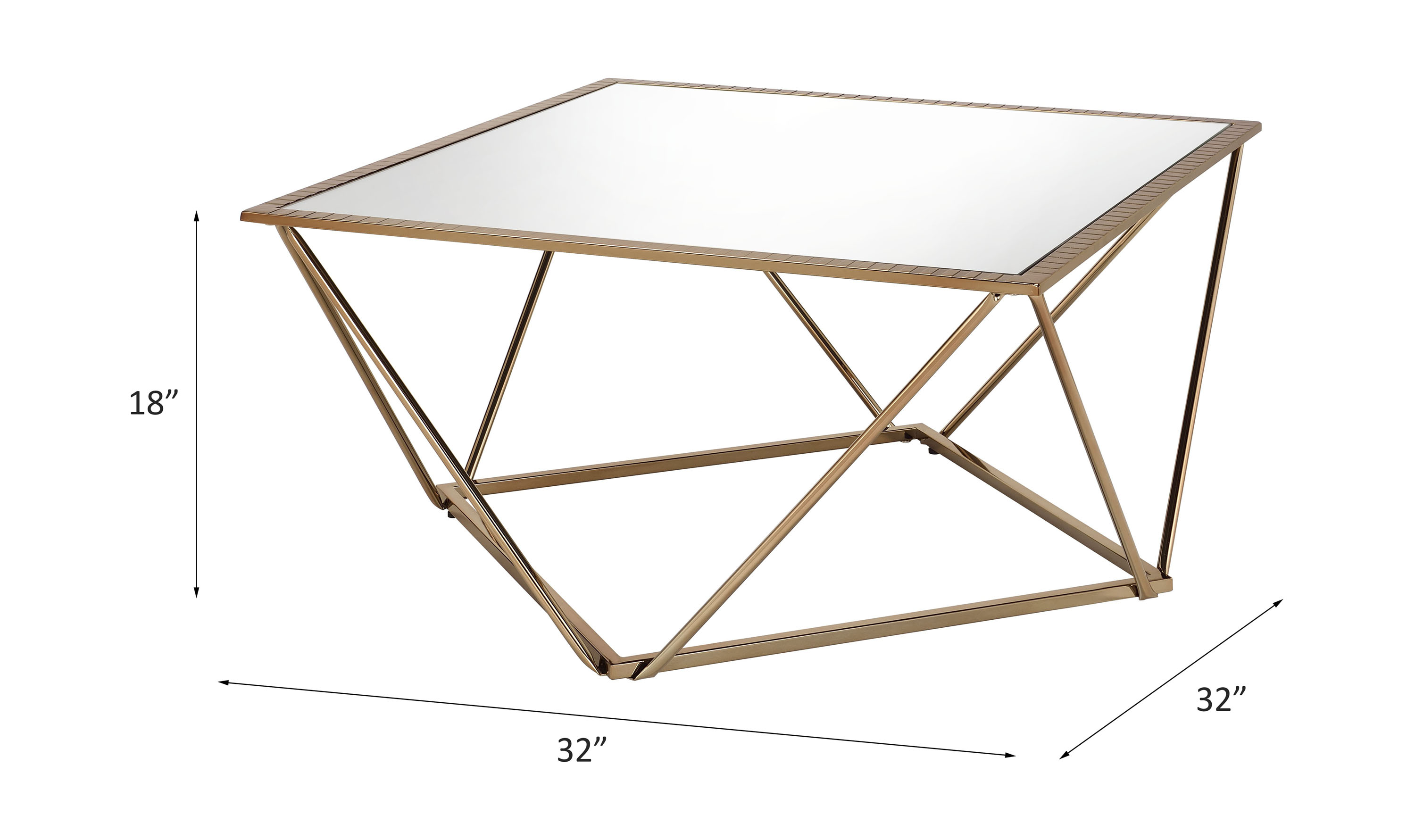 ACME - Fogya Coffee Table in Mirrored/Champagne Gold