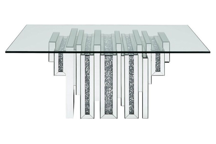 ACME - Noralie Coffee Table in Mirrored/Faux Diamonds (88000)