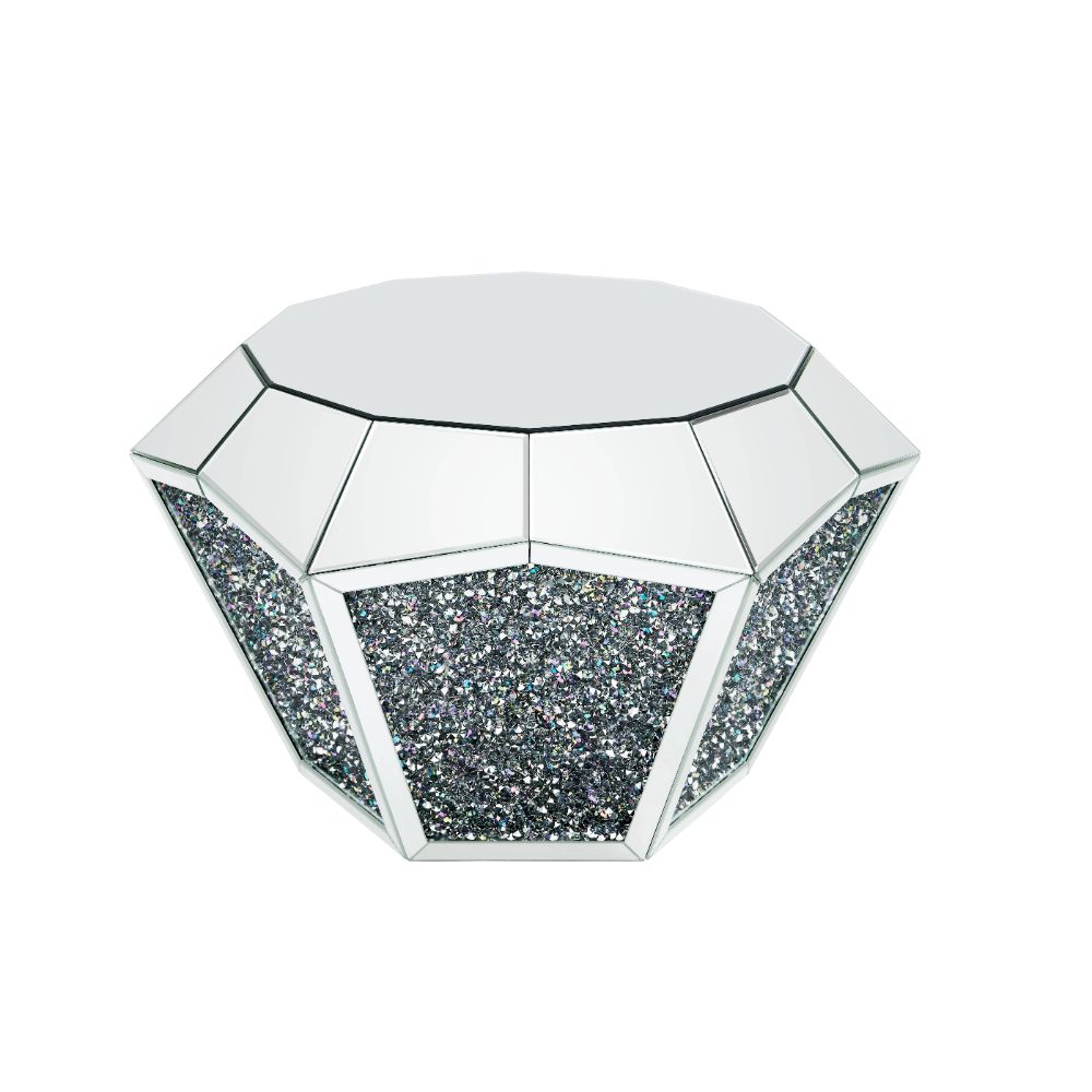 ACME - Noralie Coffee Table in Mirrored/Faux Diamonds (88005)