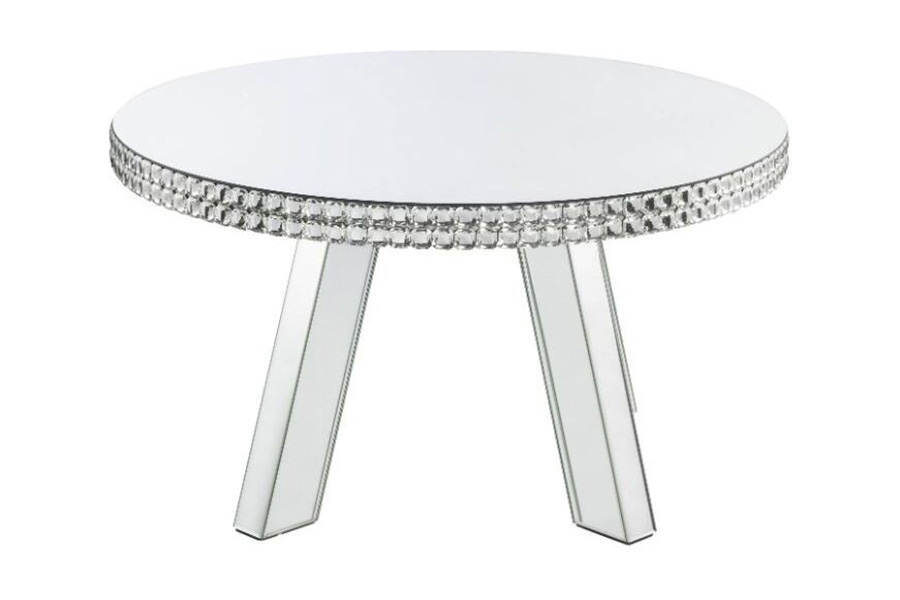 ACME - Lotus Coffee Table in Mirrored/Faux Ice Cube Crystals (88010)