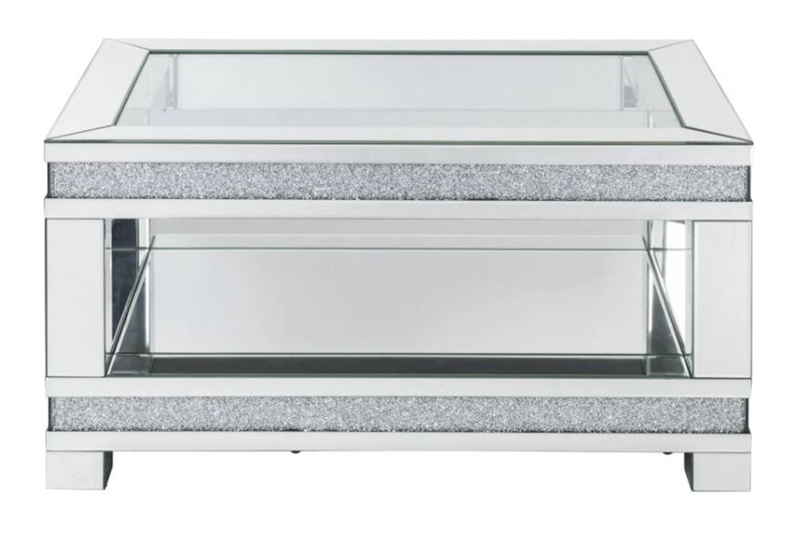 ACME - Noralie Coffee Table in Mirrored/Faux Diamonds (88020)