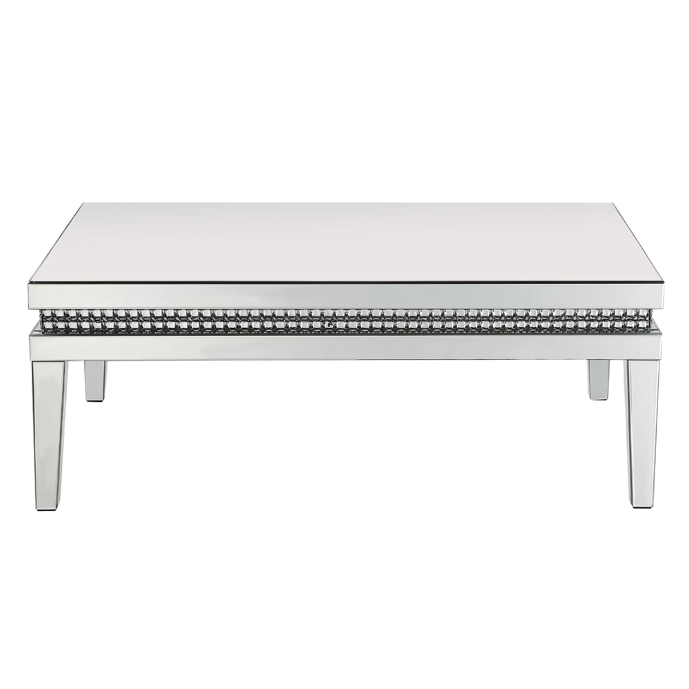 ACME - Lotus Coffee Table in Mirrored/Faux Ice Cube Crystals (88050)