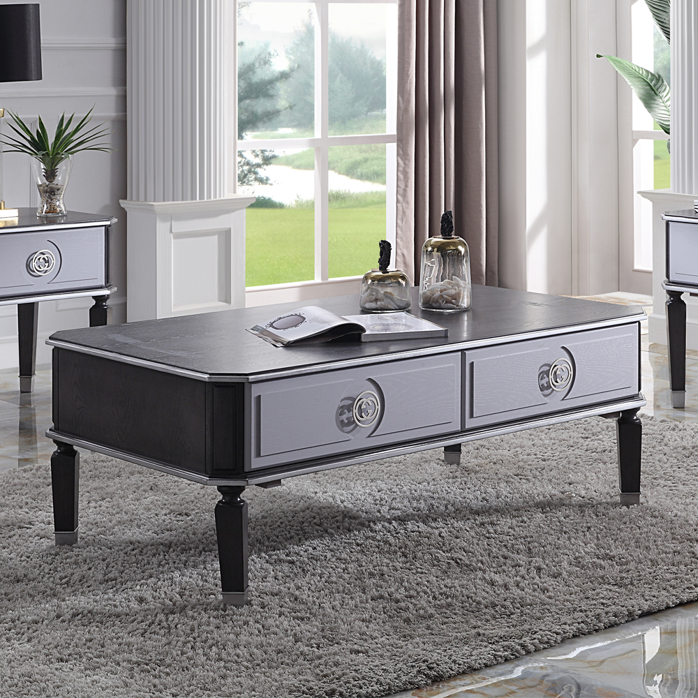 ACME - House Beatrice Coffee Table in Charcoal/Light Gray