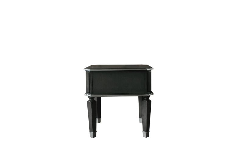 ACME - House Beatrice End Table in Charcoal/Light Gray