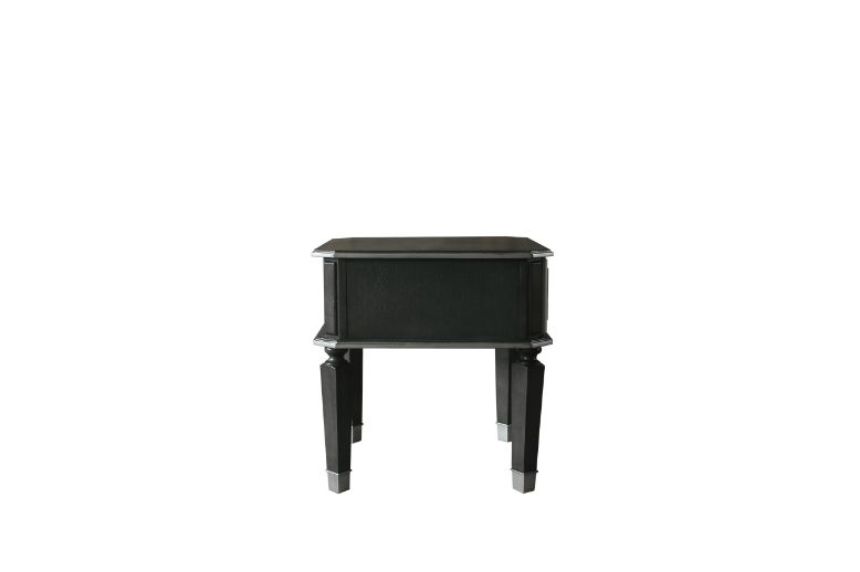 ACME - House Beatrice End Table in Charcoal/Light Gray