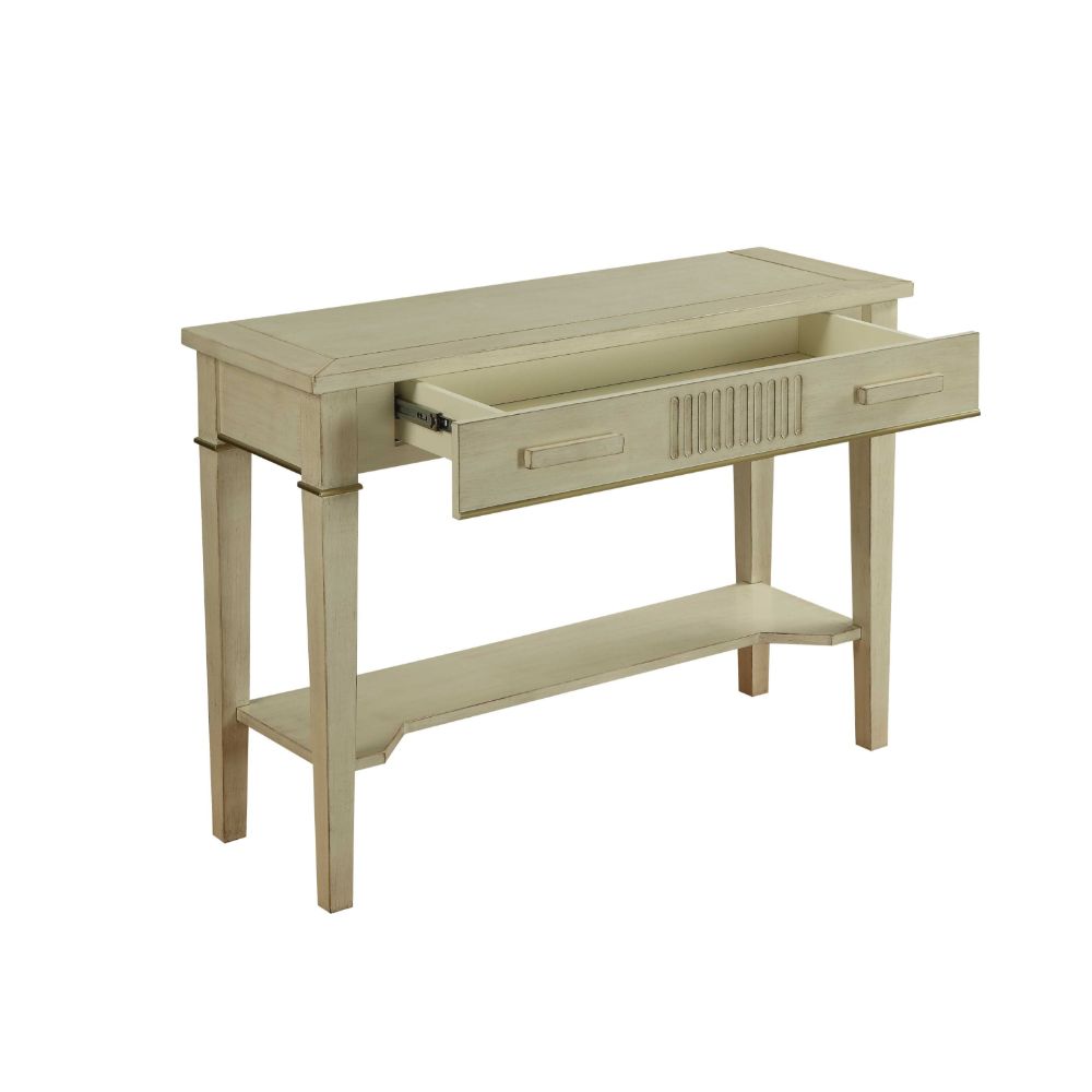 ACME - Siskou Accent Table in Antique White