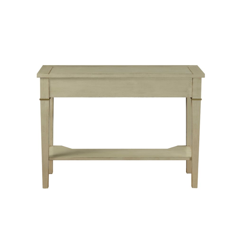 ACME - Siskou Accent Table in Antique White