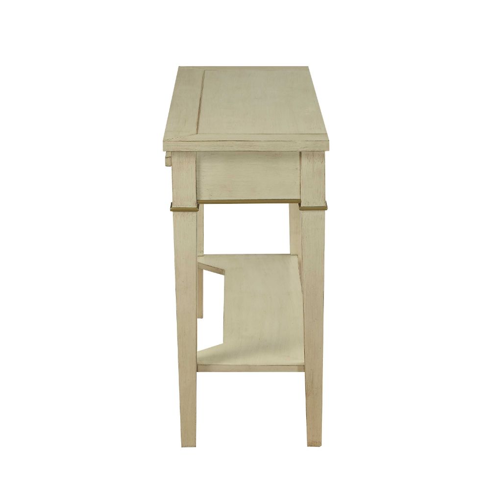 ACME - Siskou Accent Table in Antique White