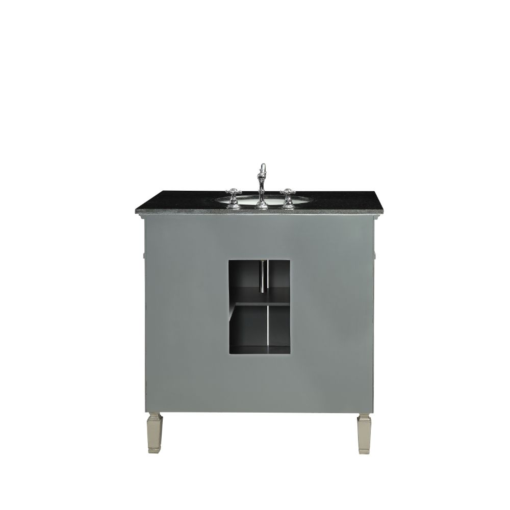 ACME Atrian Sink Cabinet - Black Marble/Mirrrored