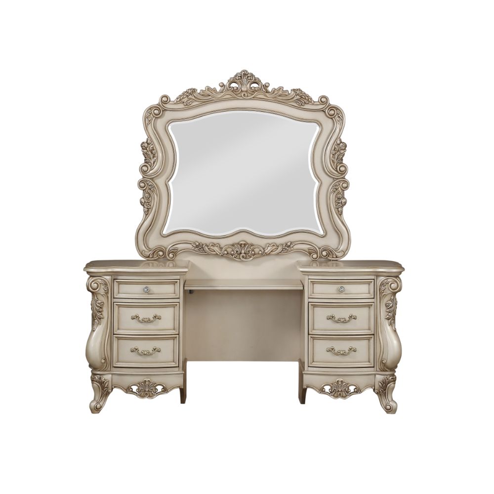 ACME - Gorsedd Vanity Desk in Golden Ivory