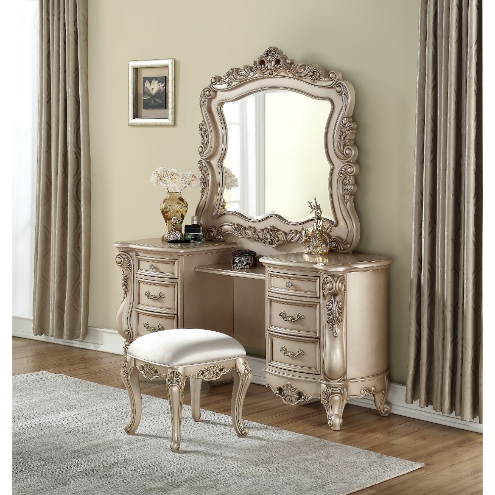 ACME - Gorsedd Vanity Desk in Golden Ivory