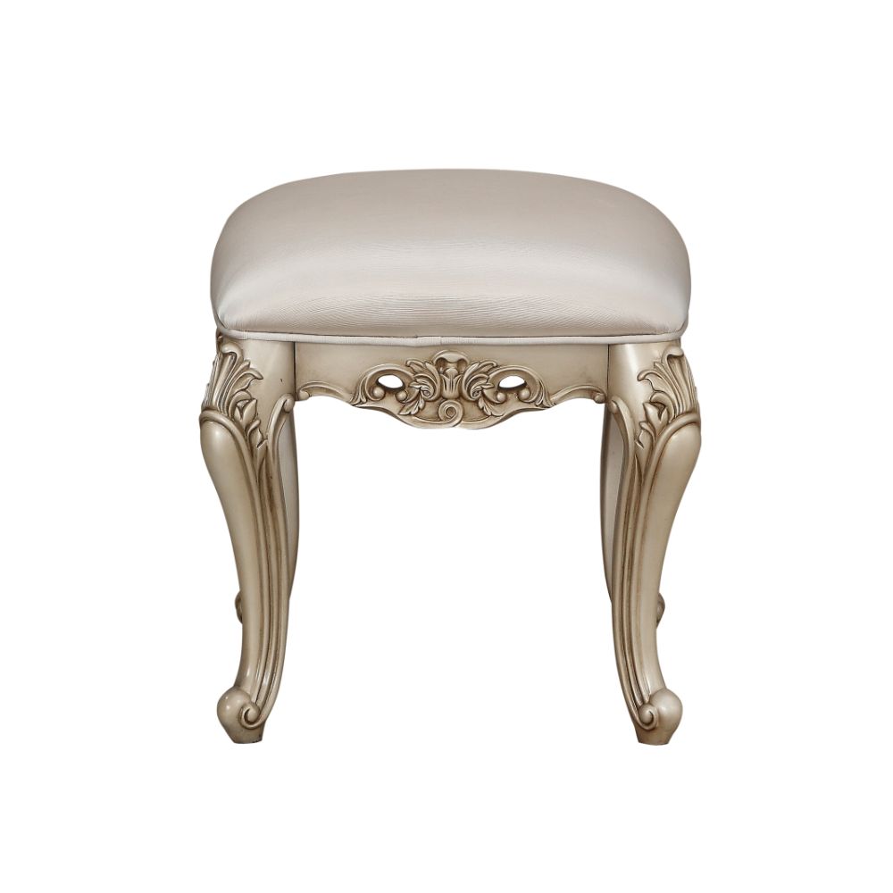 ACME - Gorsedd Vanity Stool in Golden Ivory