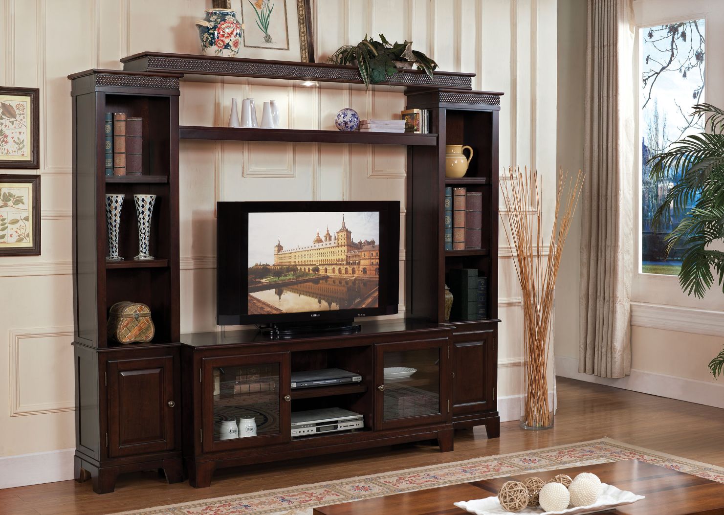 ACME - Halden Entertainment Center in Merlot