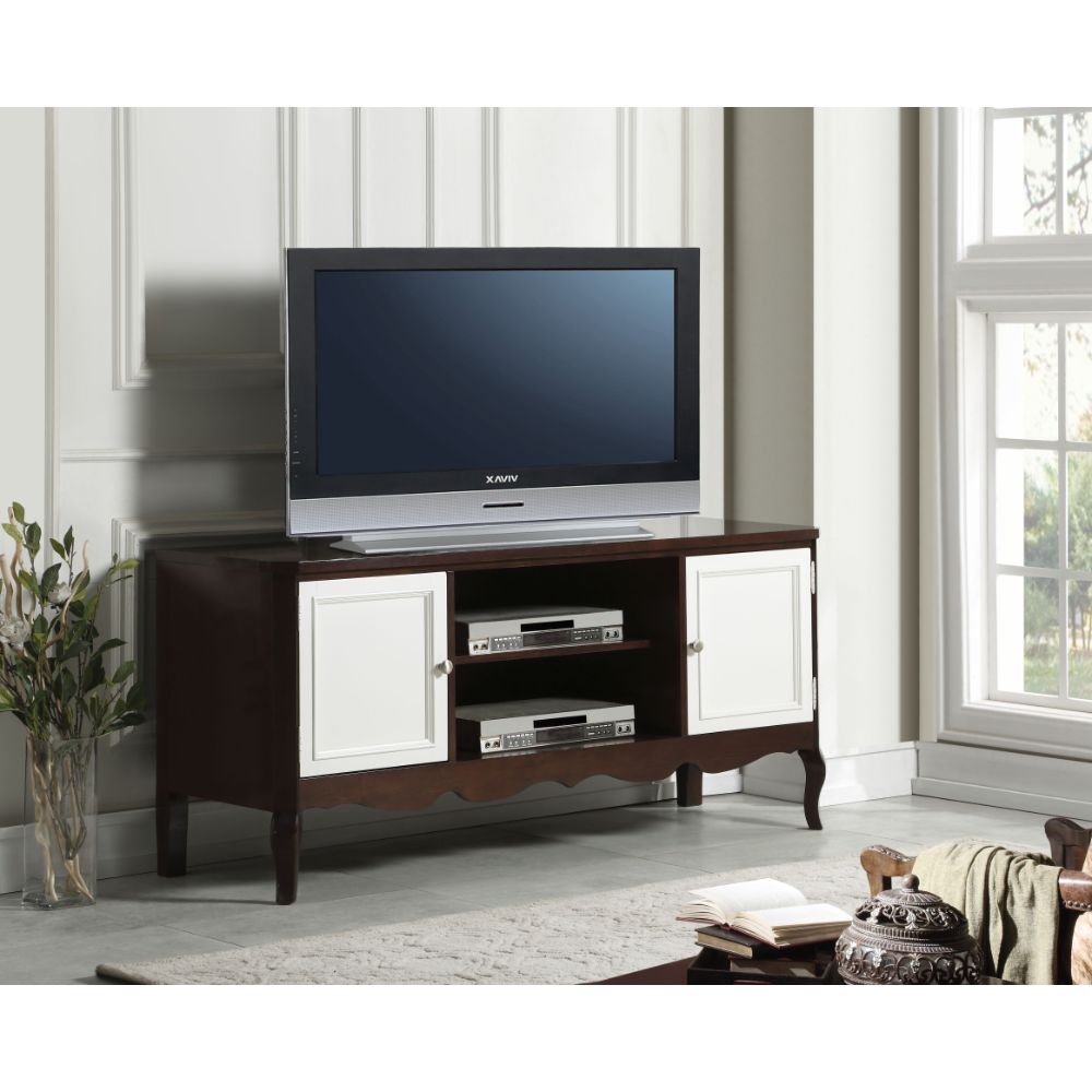 ACME - Mathias TV Stand in Walnut/White