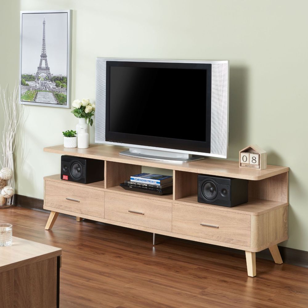 ACME - Lakin TV Stand in Rustic Natural