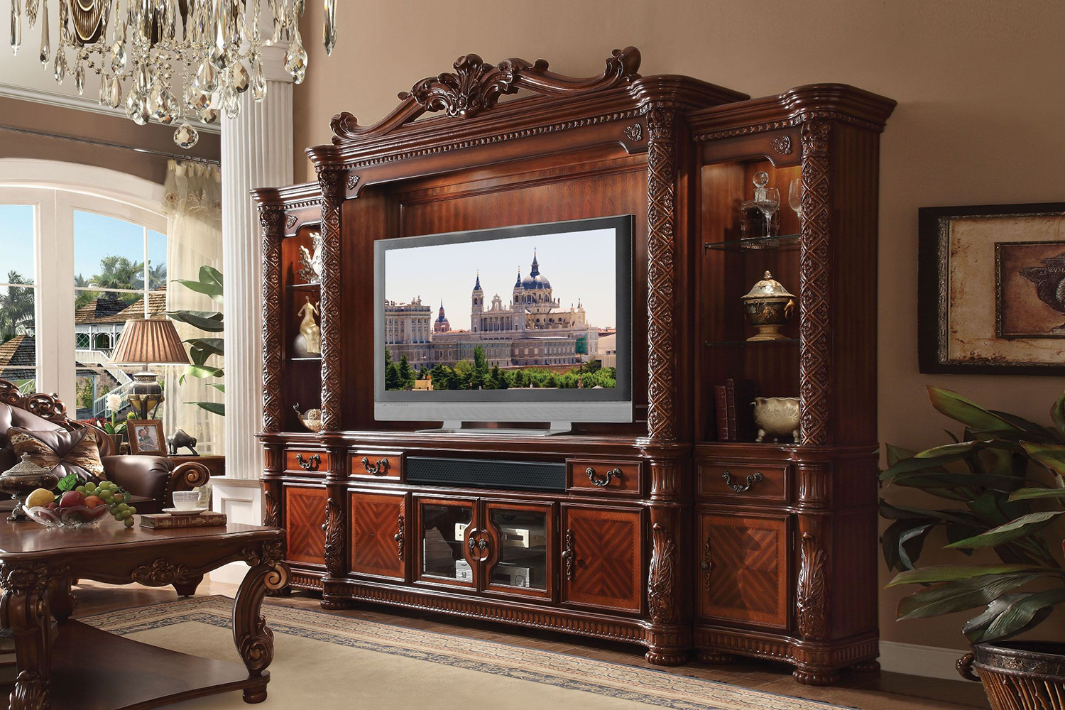 ACME Vendome II TV Console - Cherry Brown