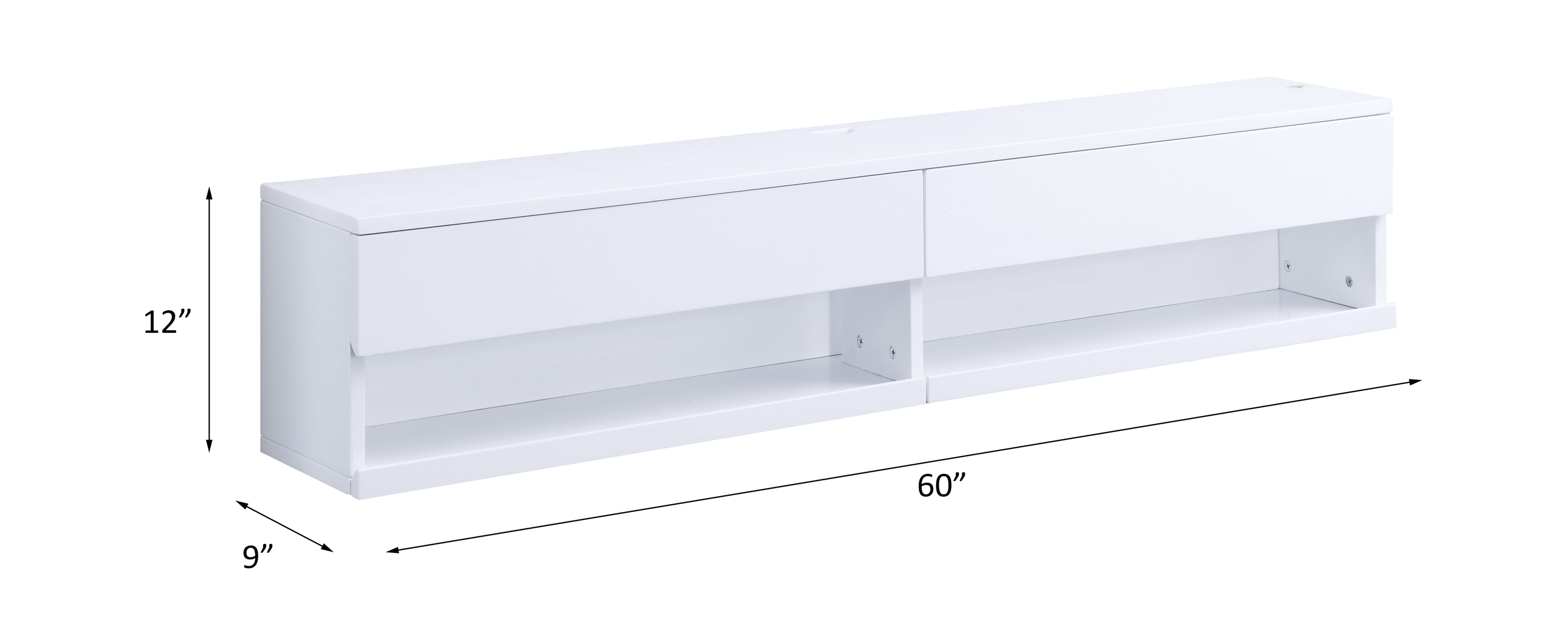 ACME Ximena Floating TV Stand with Led - White Finish