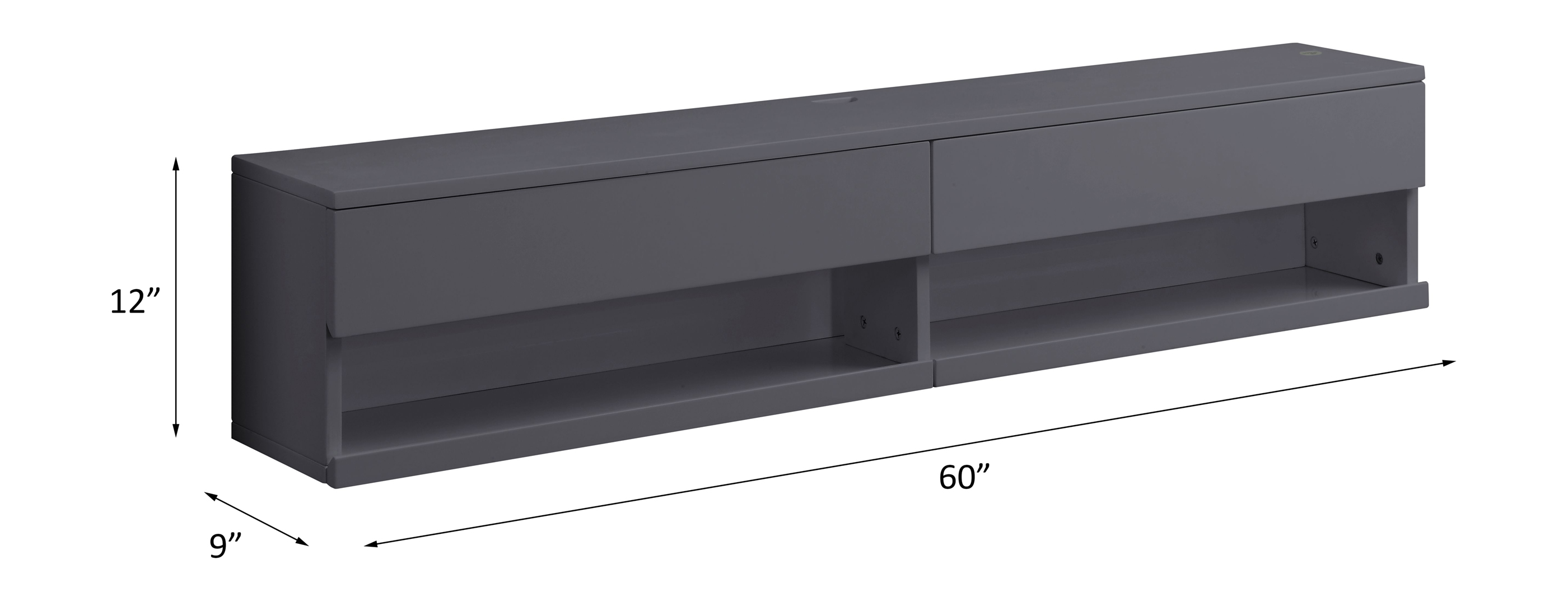 ACME Ximena Floating TV Stand with Led - Gray Finish