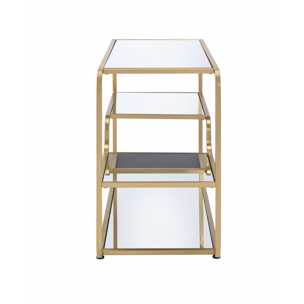 ACME - Astrid TV Stand in Mirrored/Gold