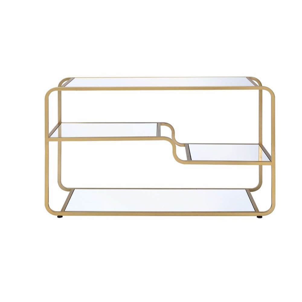 ACME - Astrid TV Stand in Mirrored/Gold