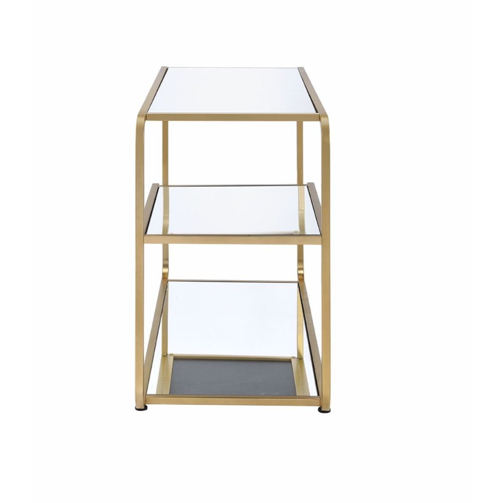 ACME - Astrid TV Stand in Mirrored/Gold