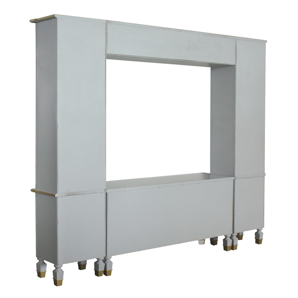 ACME - House Marchese Entertainment Center in Gold Trim/Pearl Gray